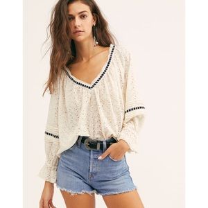 NWT Free People Darcy Eyelet Blouse size Medium